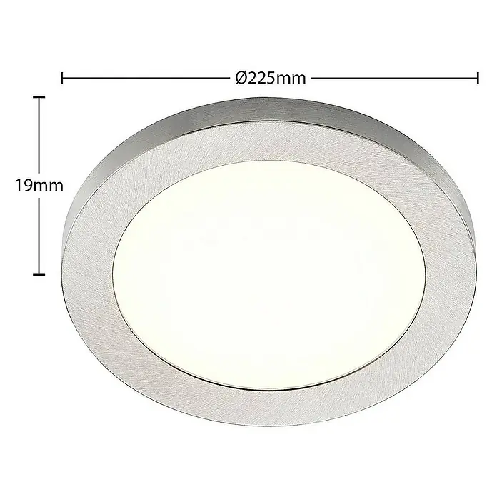 Prios Deckenleuchte Aureka - L x B x H: 22,5 x 22,5 x 1,9 cm, alu / grau / zink, alu / grau / zink