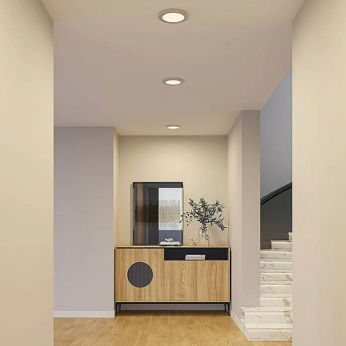 Prios Deckenleuchte Aureka - L x B x H: 22,5 x 22,5 x 1,9 cm, alu / grau / zink, alu / grau / zink
