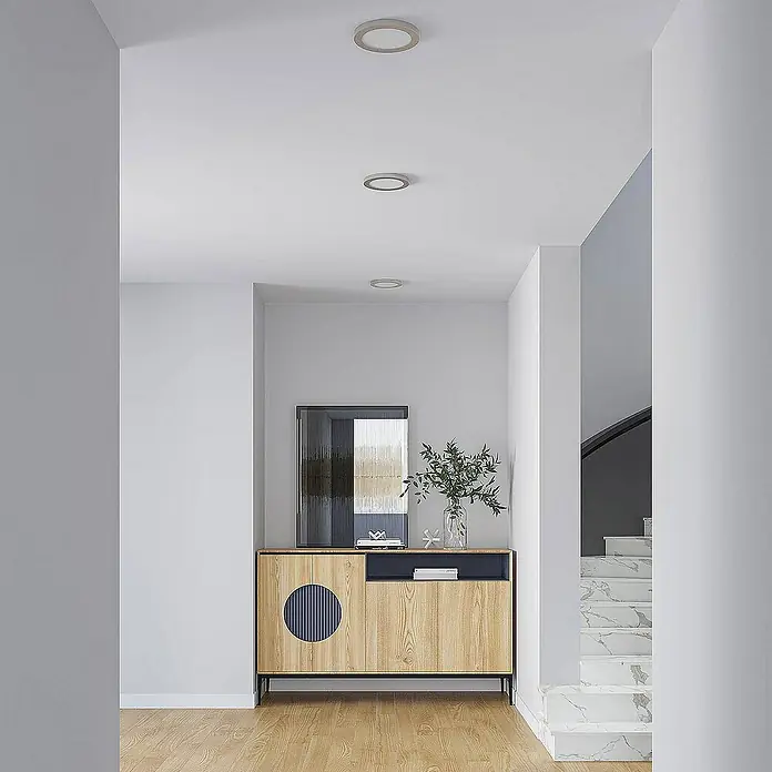 Prios Deckenleuchte Aureka - L x B x H: 22,5 x 22,5 x 1,9 cm, alu / grau / zink, alu / grau / zink
