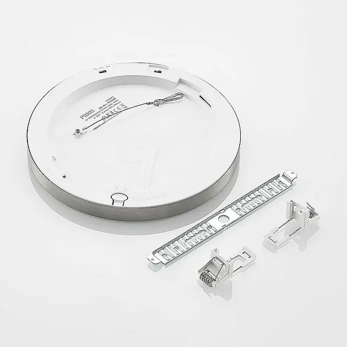 Prios Deckenleuchte Aureka - L x B x H: 22,5 x 22,5 x 1,9 cm, alu / grau / zink, alu / grau / zink