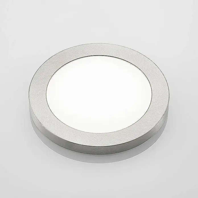 Prios Deckenleuchte Aureka - L x B x H: 22,5 x 22,5 x 1,9 cm, alu / grau / zink, alu / grau / zink