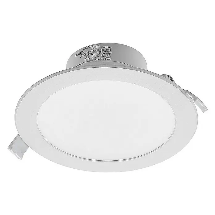 Prios Deckenstrahler Rida - L x B x H: 19 x 19 x 7,5 cm, weiß / opal, weiß / opal
