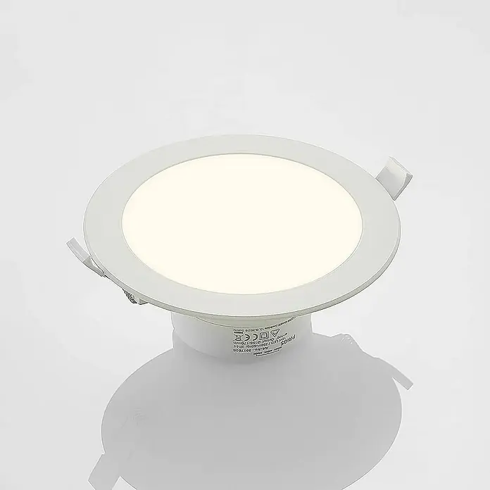 Prios Deckenstrahler Rida - L x B x H: 19 x 19 x 7,5 cm, weiß / opal, weiß / opal