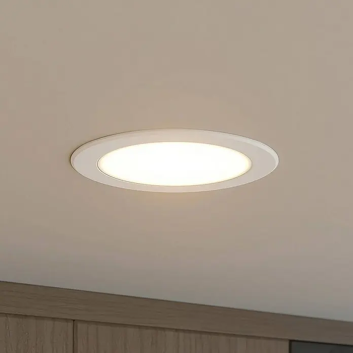Prios Deckenstrahler Rida - L x B x H: 14,5 x 14,5 x 6,1 cm, weiß / opal, weiß / opal