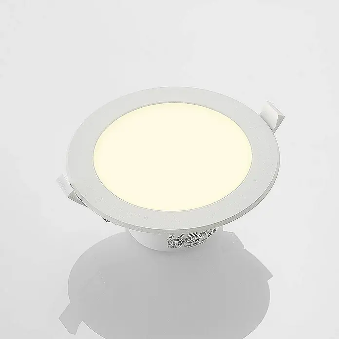 Prios Deckenstrahler Rida - L x B x H: 14,5 x 14,5 x 6,1 cm, weiß / opal, weiß / opal