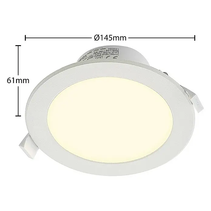 Prios Deckenstrahler Rida - L x B x H: 14,5 x 14,5 x 6,1 cm, weiß / opal, weiß / opal