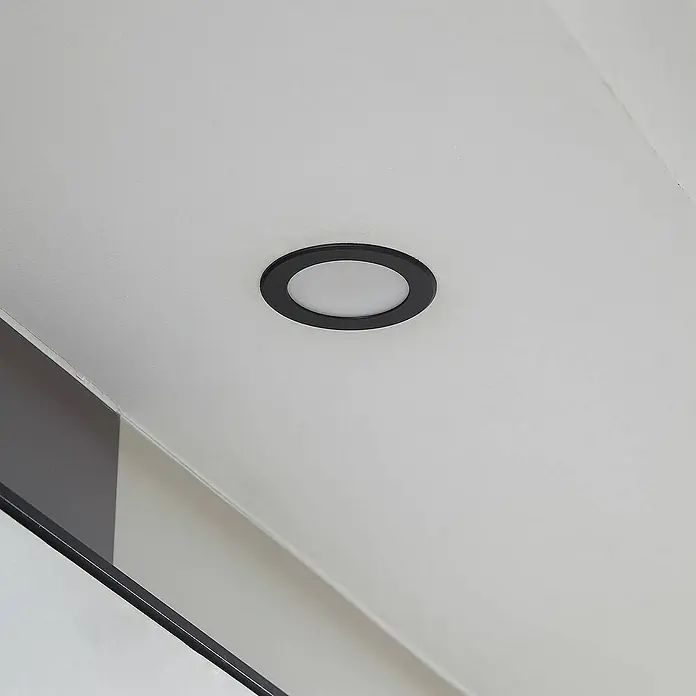 Prios Einbauleuchte Rida - Ø x H: 9,7 x 4,8 cm, schwarz