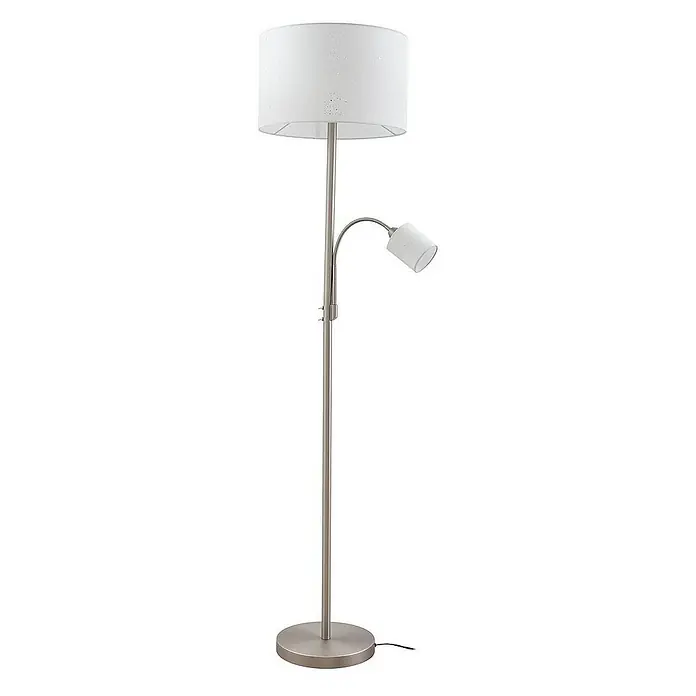 Lindby LED-Leseleuchte Jaileen - Höhe: 170 cm, alu / grau / zink, weiß / opal