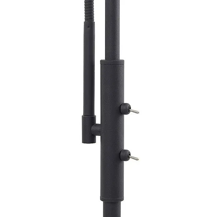 Lindby LED-Leseleuchte Aliette - Höhe: 180 cm, schwarz, alu / grau / zink