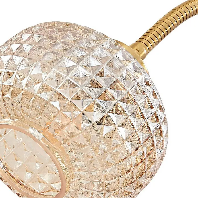 Lindby LED-Leseleuchte Aliette - Höhe: 180 cm, messing / gold, creme / amber
