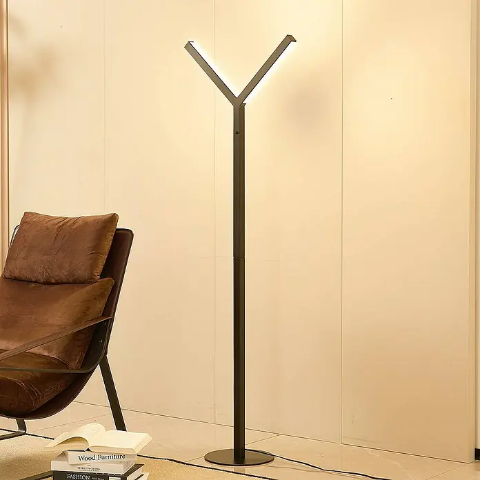 Lucande Stehleuchte Ilian - Höhe: 150 cm, schwarz, schwarz