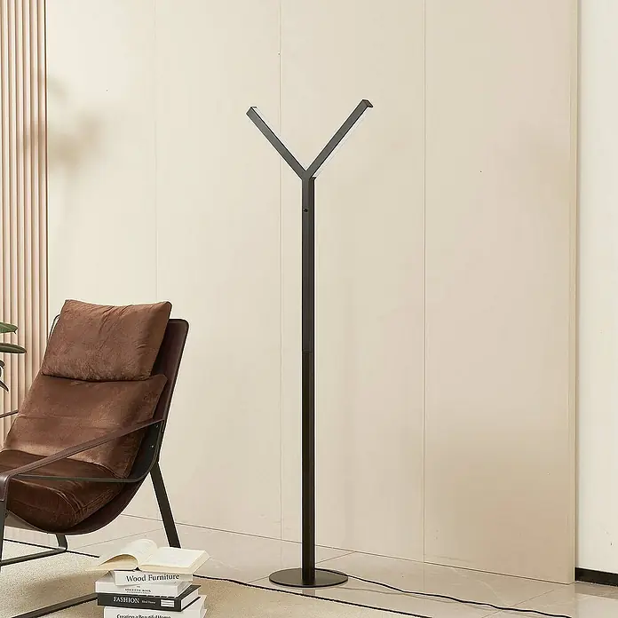 Lucande Stehleuchte Ilian - Höhe: 150 cm, schwarz, schwarz