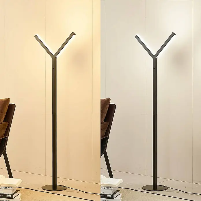 Lucande Stehleuchte Ilian - Höhe: 150 cm, schwarz, schwarz