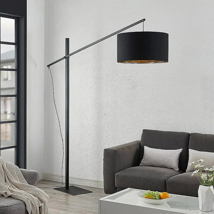 Arcchio Stehleuchte Mossa - Höhe: 200,8 cm, schwarz, schwarz, E27