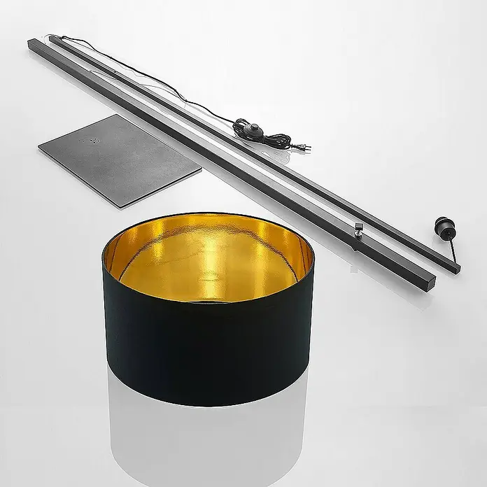 Arcchio Stehleuchte Mossa - Höhe: 200,8 cm, schwarz, schwarz, E27