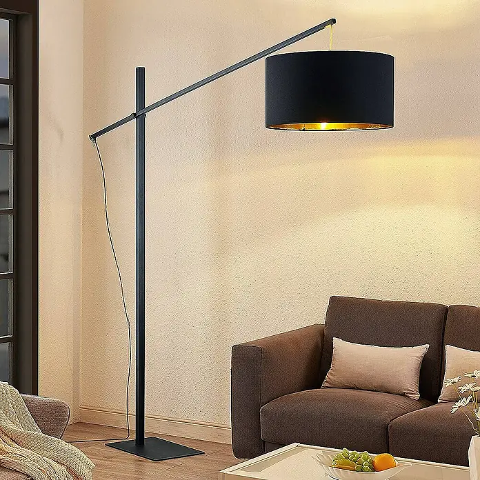 Arcchio Stehleuchte Mossa - Höhe: 200,8 cm, schwarz, schwarz, E27
