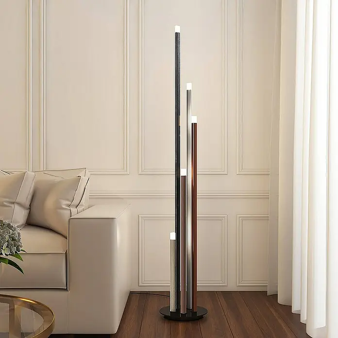 Lucande Stehleuchte Stoika - Höhe: 150 cm, schwarz, schwarz