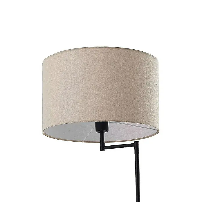 Lindby Stehleuchte Zinia - Höhe: 160 cm, schwarz, creme / amber, E27