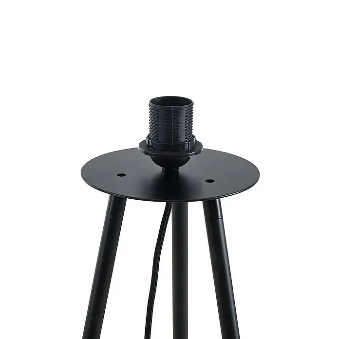 Lindby Stehleuchte Nerys - Höhe: 136 cm, schwarz, Holz dunkel, E27