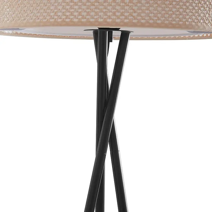 Lindby Stehleuchte Soula - schwarz, creme / amber, E27