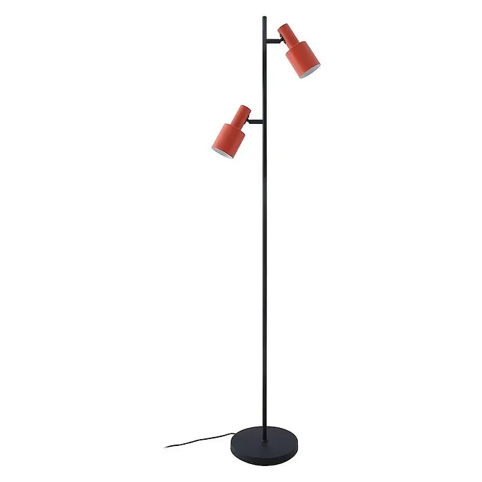 Lindby Stehleuchte Ovelia - Höhe: 155 cm, schwarz, gelb / orange, E27