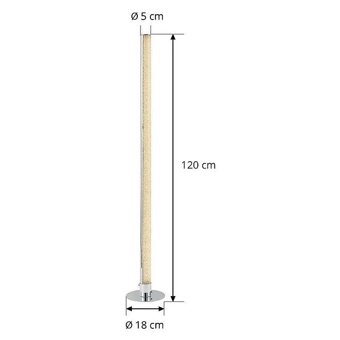 Lindby Stehleuchte Hadis - Höhe: 120 cm, chrom / silber, weiß / opal
