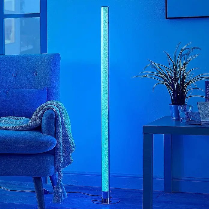 Lindby Stehleuchte Hadis - Höhe: 120 cm, chrom / silber, weiß / opal