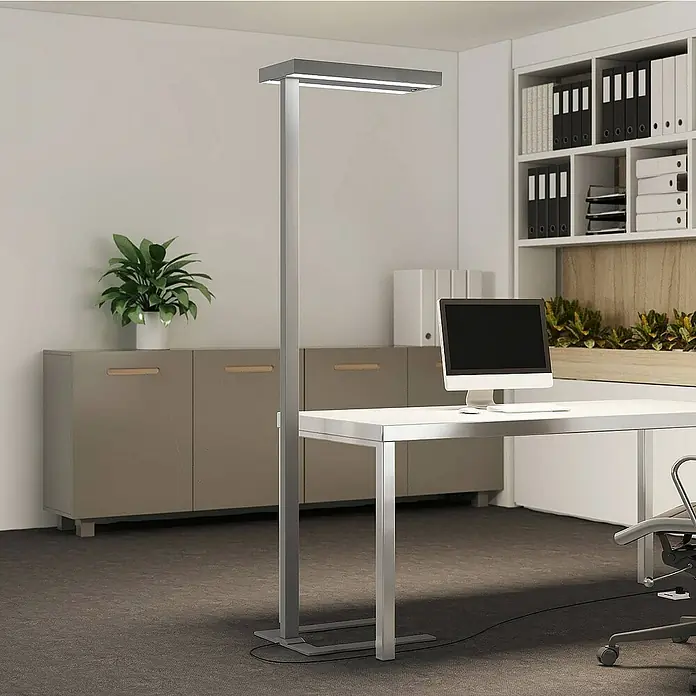 Arcchio Stehleuchte Logan Ultra - Höhe: 198,6 cm, alu / grau / zink, alu / grau / zink