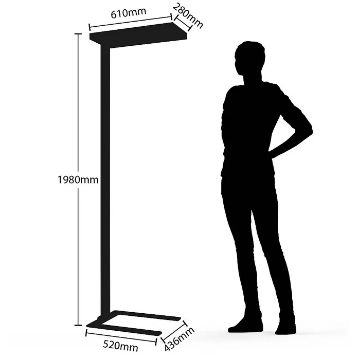 Arcchio Stehleuchte Logan Ultra - Höhe: 198,6 cm, alu / grau / zink, alu / grau / zink