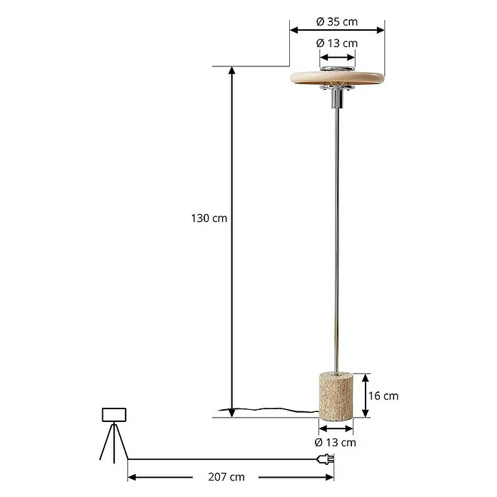 Lindby Stehleuchte Branford - creme / amber, creme / amber, E27