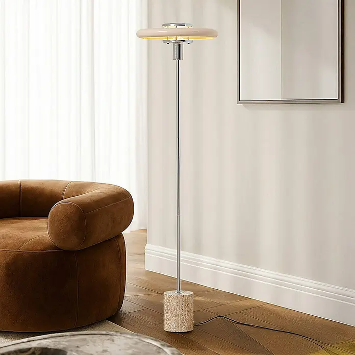 Lindby Stehleuchte Branford - creme / amber, creme / amber, E27