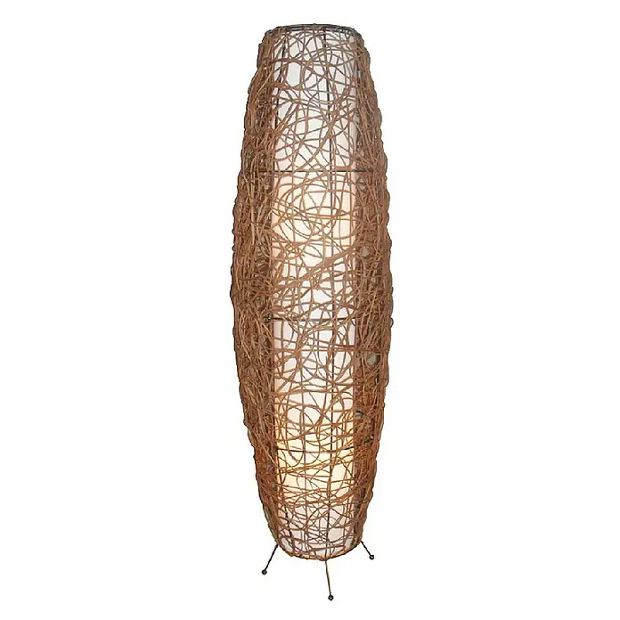 Lindby Stehleuchte Nias - Höhe: 111 cm, braun / rost, E14