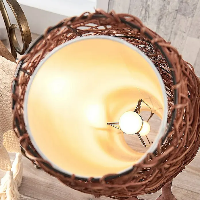 Lindby Stehleuchte Nias - Höhe: 111 cm, braun / rost, E14