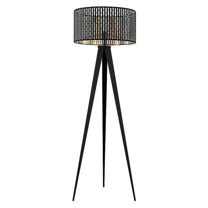 Lindby Stehleuchte Thoralf - schwarz, schwarz, E27