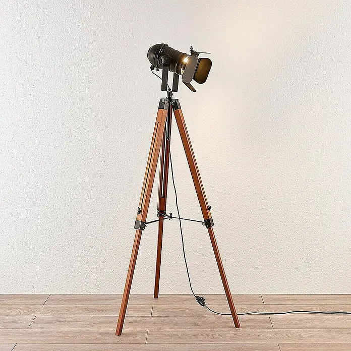 Lindby Stehleuchte Hilma - Höhe: 160 cm, braun / rost, schwarz, E27