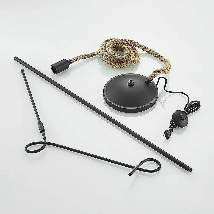 Lucande Stehleuchte Ropina - Höhe: 180 cm, schwarz, E27