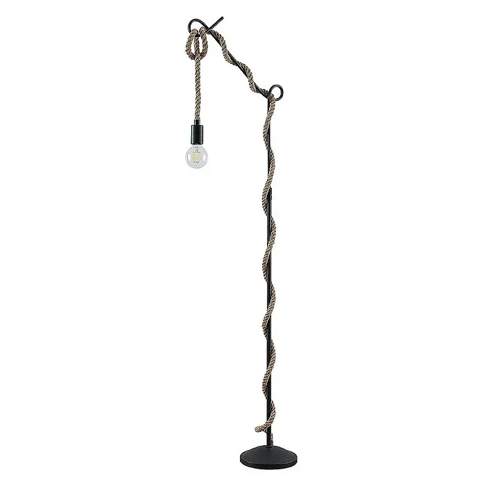 Lucande Stehleuchte Ropina - Höhe: 180 cm, schwarz, E27