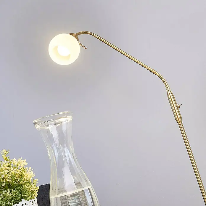 Lindby Stehleuchte Elaina - messing / gold, E14