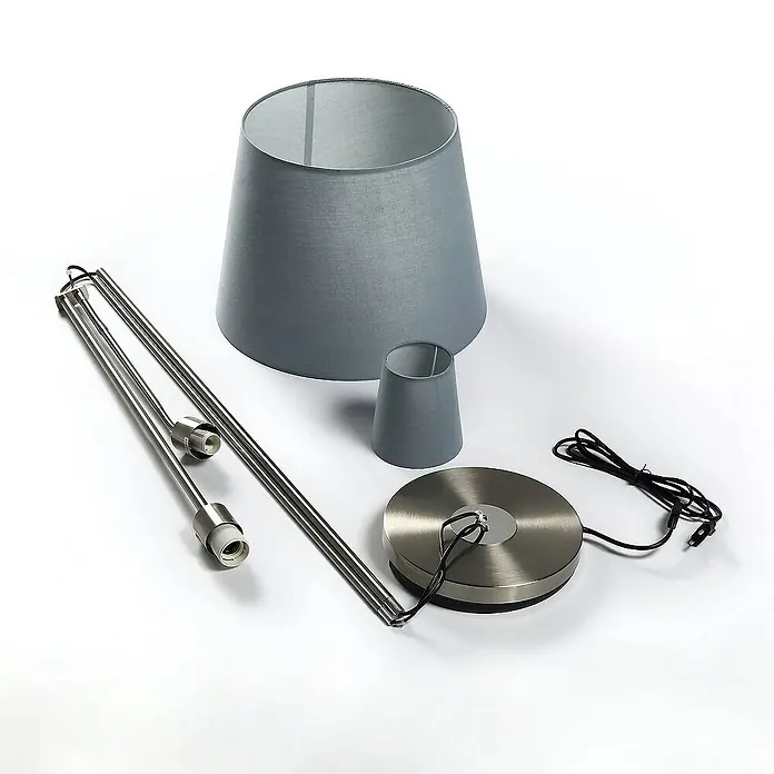 Lindby Stehleuchte Nantwin - alu / grau / zink, alu / grau / zink, E27