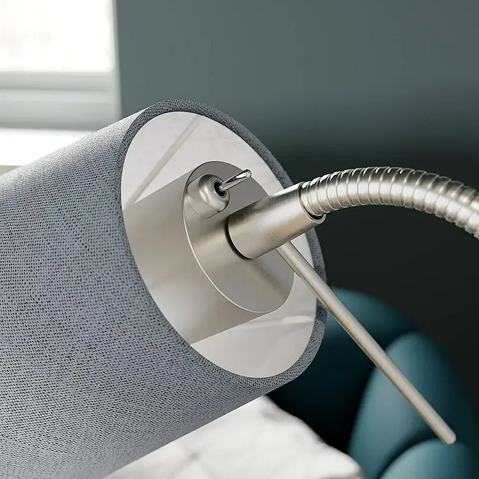 Lindby Stehleuchte Nantwin - alu / grau / zink, alu / grau / zink, E27