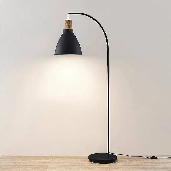 Lindby Stehleuchte Trebale - Höhe: 154 cm, schwarz, schwarz, E27