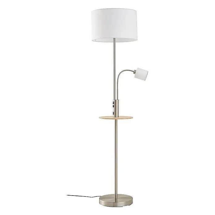 Lindby Stehleuchte Aovan - Höhe: 170 cm, alu / grau / zink, creme / amber, E27