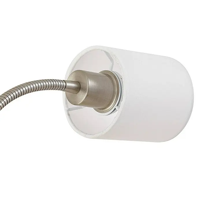 Lindby Stehleuchte Aovan - Höhe: 170 cm, alu / grau / zink, creme / amber, E27