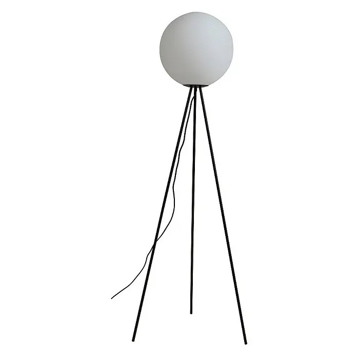 Lucande Stehleuchte Kestralia - Höhe: 151 cm, schwarz, weiß / opal, E27