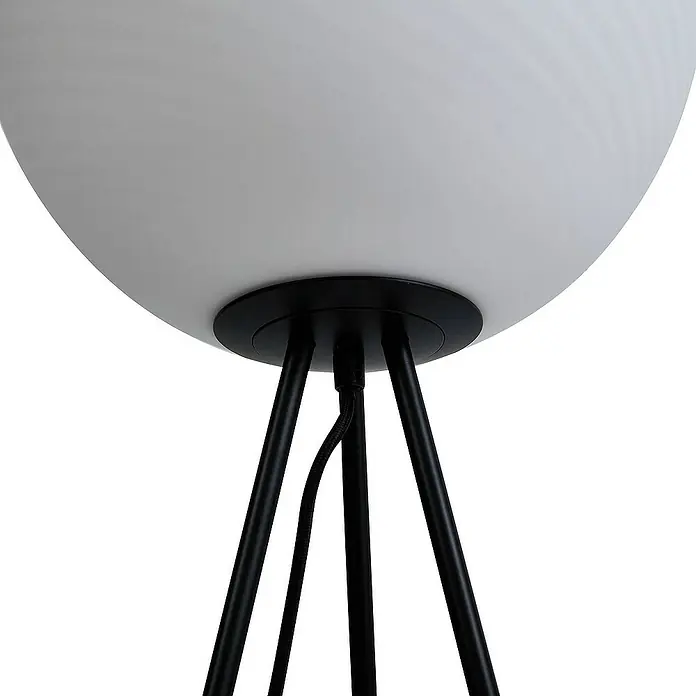 Lucande Stehleuchte Kestralia - Höhe: 151 cm, schwarz, weiß / opal, E27