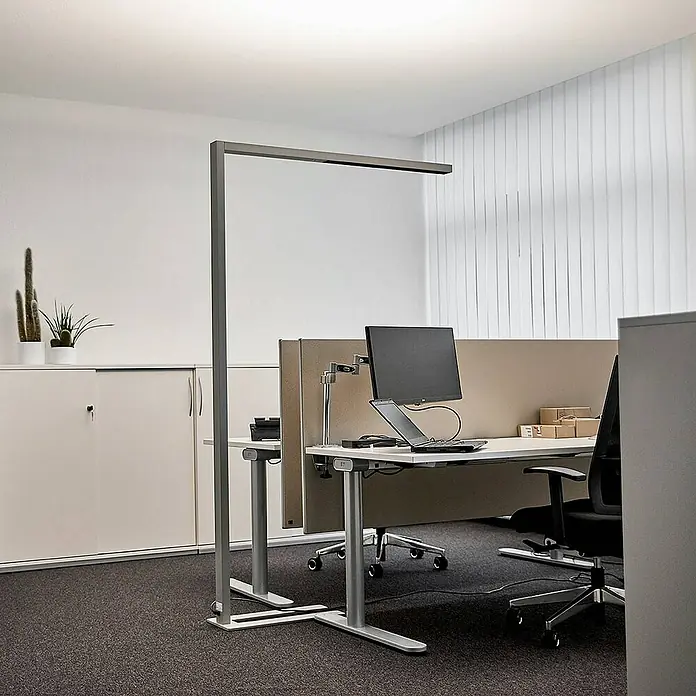 Arcchio Stehleuchte Jolinda - Höhe: 195 cm, alu / grau / zink, alu / grau / zink