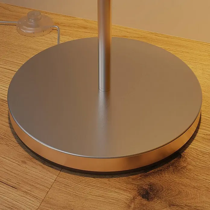 Lindby Stehleuchte Everly - alu / grau / zink, weiß / opal, E27
