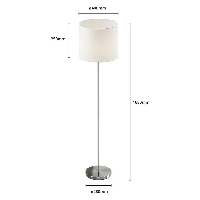 Lindby Stehleuchte Everly - alu / grau / zink, weiß / opal, E27