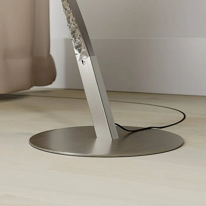 Lindby Stehleuchte Criostal - Höhe: 116 cm, alu / grau / zink, alu / grau / zink