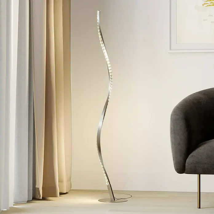 Lindby Stehleuchte Criostal - Höhe: 116 cm, alu / grau / zink, alu / grau / zink